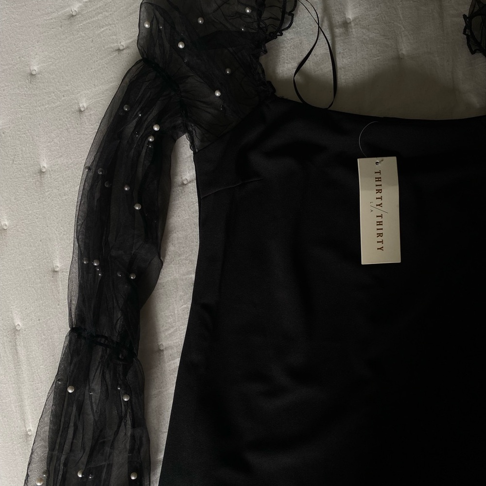 black pearl sleeve dress